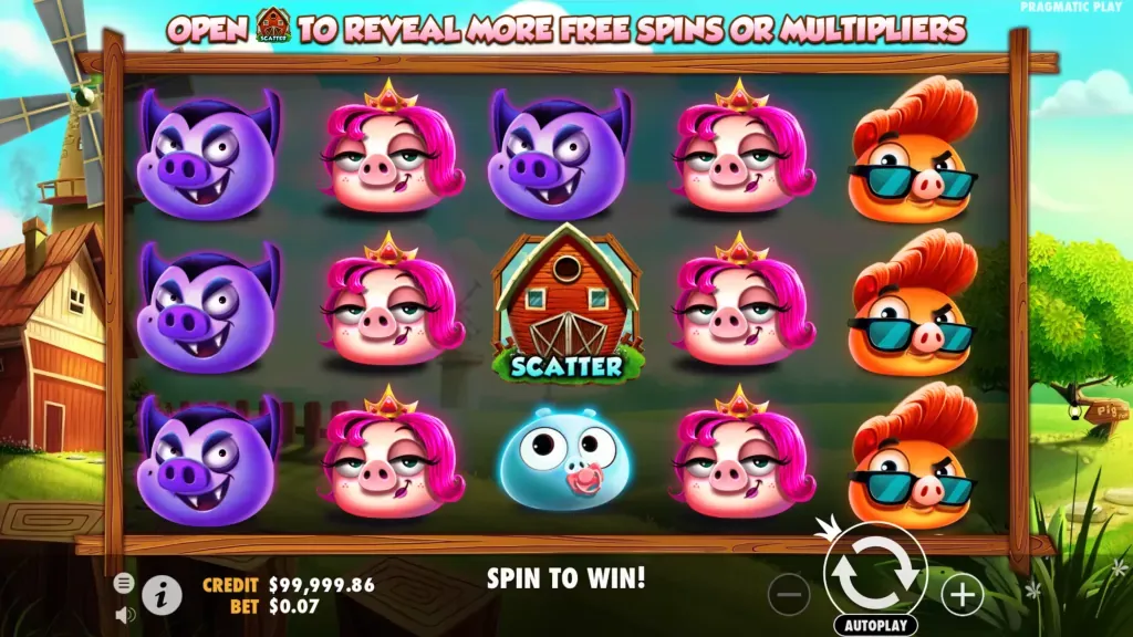 7 Piggies Pragmatic Play &mdash; cluster 5x5 con Money Respin RTP 96% en Paf