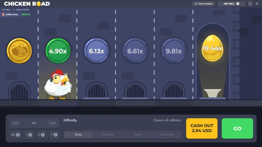 Chicken Road InOut Games &mdash; crash RTP 98% tope 20.000&times; en Paf